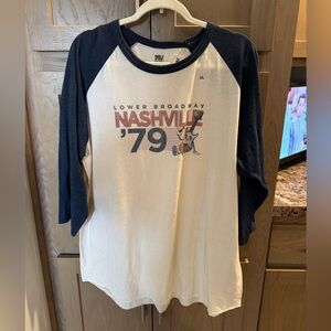 Baseball T- Shirt - Cream and Navy